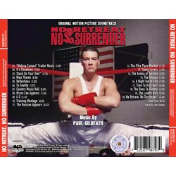No Retreat, No Surrender Soundtrack (Paul Gilreath) - CD Back cover