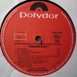 Amarcord サウンドトラック (Nino Rota) - CDインレイ