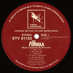 The Formula サウンドトラック (Bill Conti) - CDインレイ