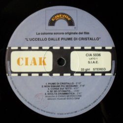 L'Uccello Dalle Piume Di Cristallo Soundtrack (Ennio Morricone) - cd-inlay
