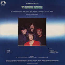Tenebre サウンドトラック (Massimo Morante, Fabio Pignatelli, Claudio Simonetti) - CD裏表紙