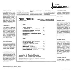 Padre Padrone Soundtrack (Egisto Macchi) - CD Back cover