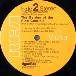 The Garden of the Finzi-Continis サウンドトラック (Manuel De Sica) - CDインレイ