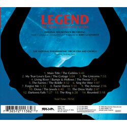 Legend Ścieżka dźwiękowa (Jerry Goldsmith) - Tylna strona okladki plyty CD