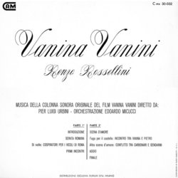 Vanina Vanini Soundtrack (Renzo Rossellini) - CD-Rckdeckel