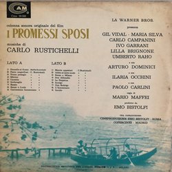I Promessi Sposi Soundtrack (Carlo Rustichelli) - CD Back cover