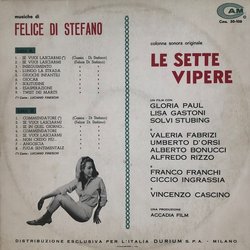 Le Sette Vipere Ścieżka dźwiękowa (Felice Di Stefano, Luciano Fineschi) - Tylna strona okladki plyty CD