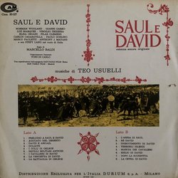Saul e David Soundtrack (Teo Usuelli) - CD Back cover