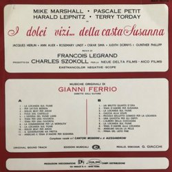 I Dolci Vizi... della Casta Susanna Trilha sonora (Gianni Ferrio) - CD capa traseira