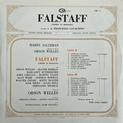 Falstaff Soundtrack (Angelo Francesco Lavagnino) - cd-inlay
