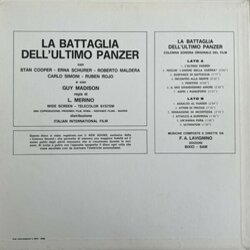 La Battaglia dell'ultimo panzer Soundtrack (Angelo Francesco Lavagnino) - CD Back cover