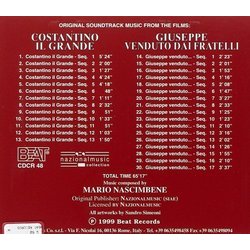 Costantino il Grande / Giuseppe Venduto dai Fratelli サウンドトラック (Mario Nascimbene) - CD裏表紙