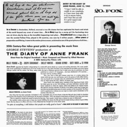 The Diary of Anne Frank Ścieżka dźwiękowa (Alfred Newman) - Tylna strona okladki plyty CD