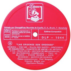 Las Ordenes son Ordenes Ścieżka dźwiękowa (Fred Bongusto) - wkład CD