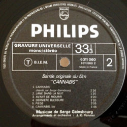 Cannabis サウンドトラック (Serge Gainsbourg) - CDインレイ