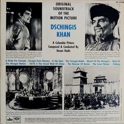 Dschingis Khan Ścieżka dźwiękowa (Dusan Radic) - Tylna strona okladki plyty CD