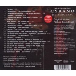 Cyrano de Bergerac Ścieżka dźwiękowa (Jean-Claude Petit) - Tylna strona okladki plyty CD