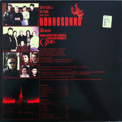 Non Ho Sonno サウンドトラック ( Goblin, Agostino Marangolo, Massimo Morante, Fabio Pignatelli, Claudio Simonetti) - CD裏表紙