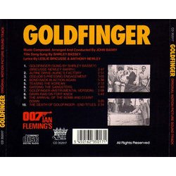 Goldfinger サウンドトラック (John Barry) - CD裏表紙