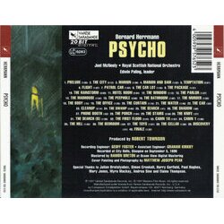 Psycho Ścieżka dźwiękowa (Bernard Herrmann) - Tylna strona okladki plyty CD