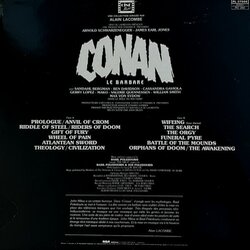 Conan le Barbare Soundtrack (Basil Poledouris) - CD Back cover