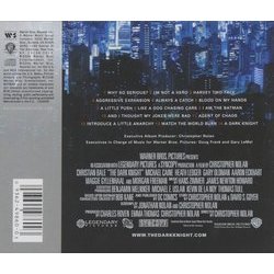 The Dark Knight Soundtrack (James Newton Howard, Hans Zimmer) - CD Back cover