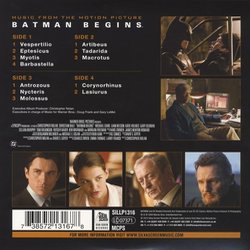 Batman Begins Soundtrack (James Newton Howard, Hans Zimmer) - CD-Rückdeckel