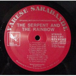 The Serpent and the Rainbow サウンドトラック (Brad Fiedel) - CDインレイ