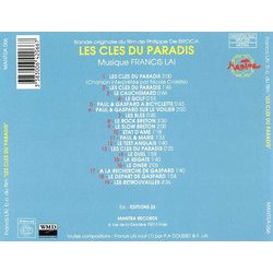Les Cls du Paradis Colonna sonora (Nicole Croisille, Francis Lai) - Copertina posteriore CD