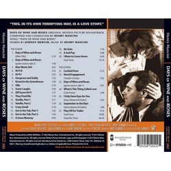 Days of Wine and Roses サウンドトラック (Henry Mancini) - CD裏表紙