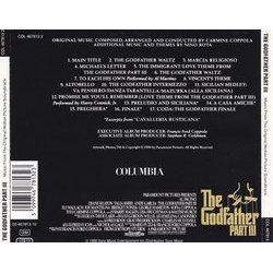 The Godfather: Part III Soundtrack (Carmine Coppola, Nino Rota) - CD Back cover