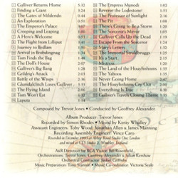 Gulliver's Travels Ścieżka dźwiękowa (Trevor Jones) - wkład CD