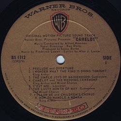 Camelot サウンドトラック (Alan Jay Lerner , Frederick Loewe) - CDインレイ