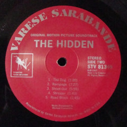 The Hidden Colonna sonora (Michael Convertino) - cd-inlay