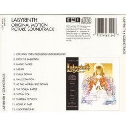 Labyrinth Soundtrack (David Bowie, Trevor Jones) - CD Back cover