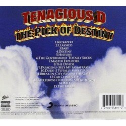 Tenacious D in The Pick of Destiny Trilha sonora (Andrew Gross, John King) - CD capa traseira