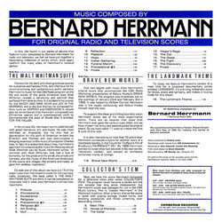 Bernard Herrmann: Music for Radio and Television Soundtrack (Bernard Herrmann) - CD Back cover