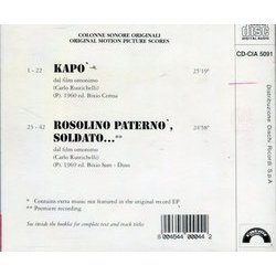 Kap / Rosolino Patern: Soldato... サウンドトラック (Carlo Rustichelli) - CD裏表紙