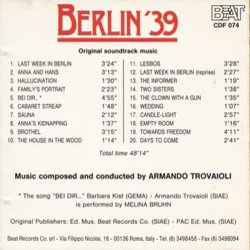 Berlin '39 Ścieżka dźwiękowa (Armando Trovajoli) - wkład CD