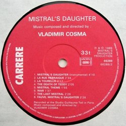 Mistral's Daughter Colonna sonora (Vladimir Cosma) - cd-inlay