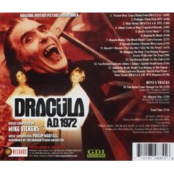 Dracula A.D. 1972 Ścieżka dźwiękowa (Michael Vickers) - Tylna strona okladki plyty CD