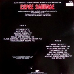 L'Epe Sauvage Ścieżka dźwiękowa (David Whitaker) - Tylna strona okladki plyty CD