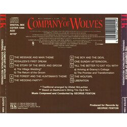 The Company of Wolves Trilha sonora (George Fenton) - CD capa traseira