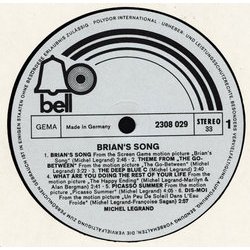 Brian's Song サウンドトラック (Michel Legrand) - CDインレイ