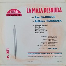 La Maja Desnuda Soundtrack (Angelo Francesco Lavagnino) - CD Back cover