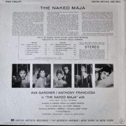 The Naked Maja Soundtrack (Angelo Francesco Lavagnino) - CD Back cover