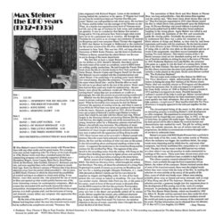 Max Steiner: The RKO Years 1932-1935 Trilha sonora (Max Steiner) - CD capa traseira