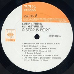 A Star is Born サウンドトラック (Roger Kellaway, Kris Kristofferson, Barbra Streisand) - CDインレイ
