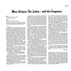 The Letter Soundtrack (Max Steiner) - CD Back cover