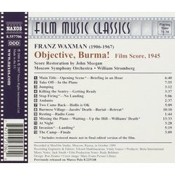 Objective, Burma! Ścieżka dźwiękowa (Franz Waxman) - Tylna strona okladki plyty CD